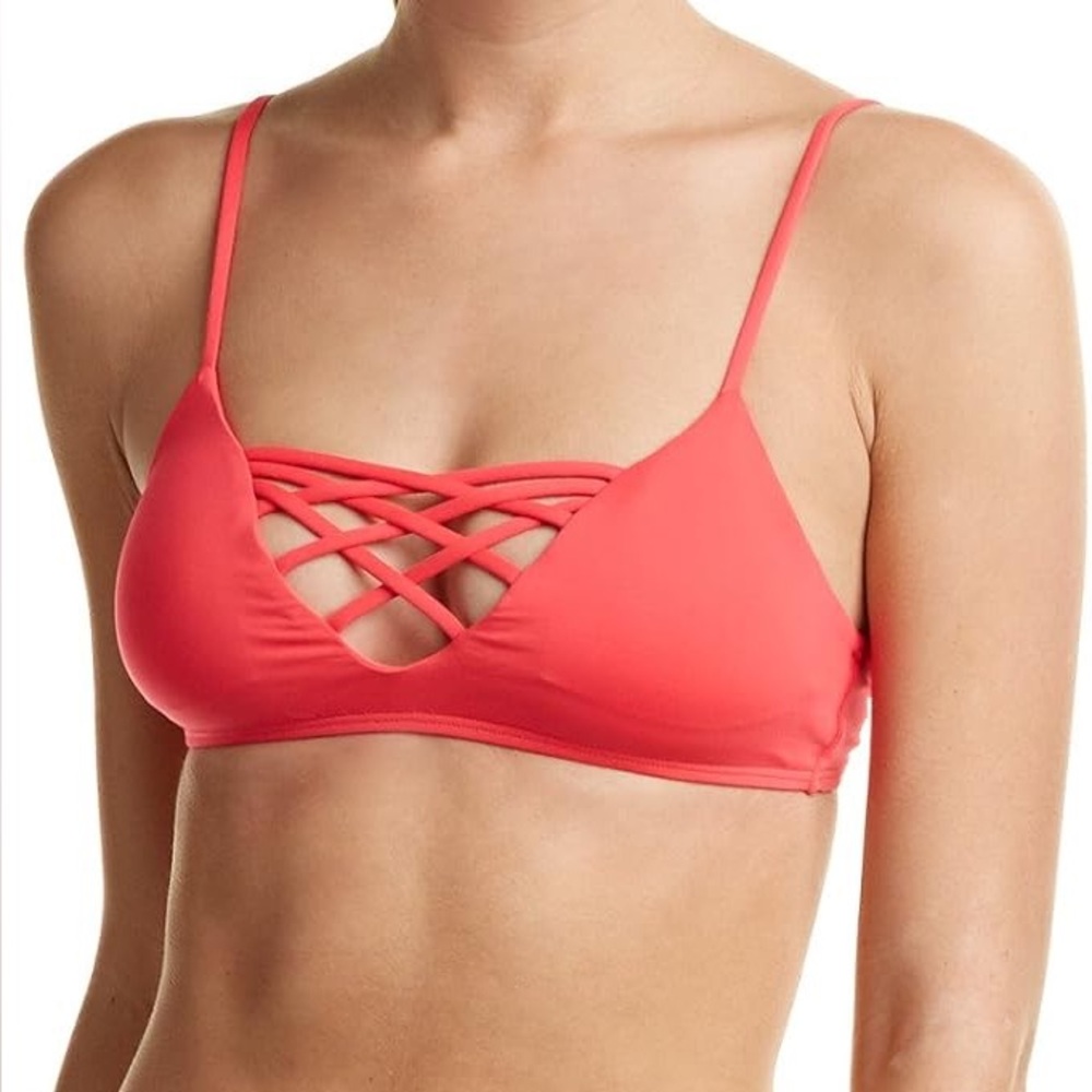 NWOT L*Space Jaime bikini top hot cherry